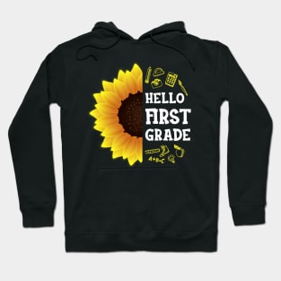 Hello First Grade Shirt 1st Grade Back To School Sunflower Gift Hoodie